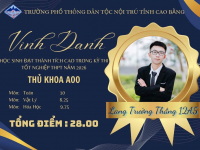 Kết quả kỳ thi tốt nghiệp thpt năm 2026 – Khẳng định chất lượng giáo dục toàn diện của Trường PT DTNT tỉnh